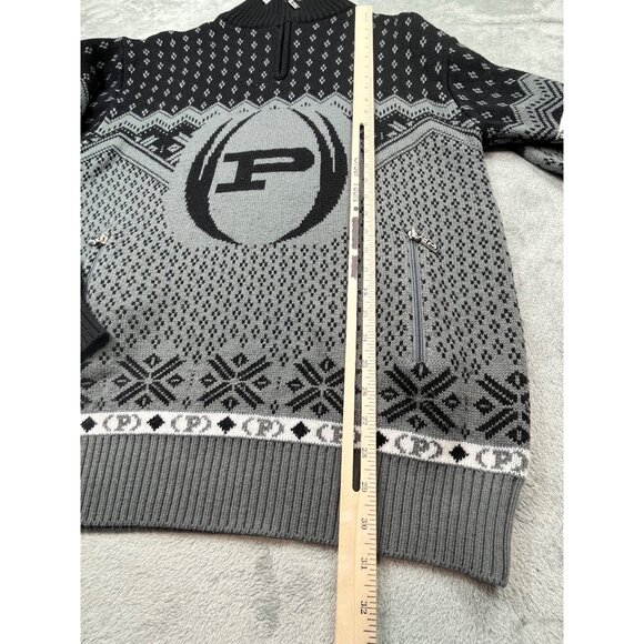 Phat Farm Mens XXL Nordic Zip Pocket Sweater In Black & Gray Christmas - Picture 5 of 14